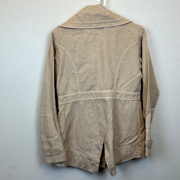 Sundance Every Angle khaki jacket shawl collar linen blend size Small Militay - Picture 7 of 8